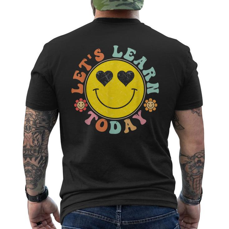 Lets Learn Today Hippie Smile Face Back To School  Mens Back Print T-shirt