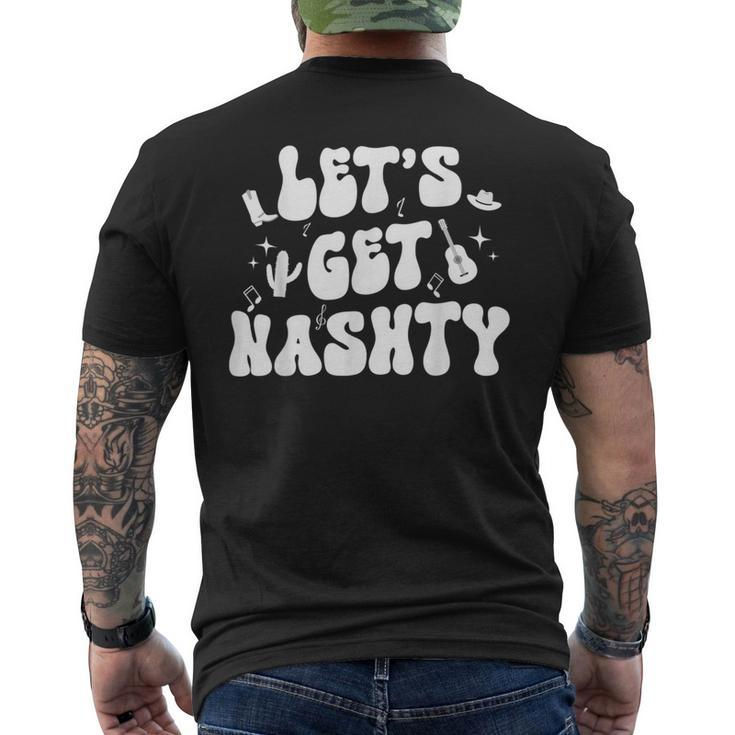 Let's Get Nashty Nashville Bachelorette Party Bridal Country Men's T-shirt Back Print