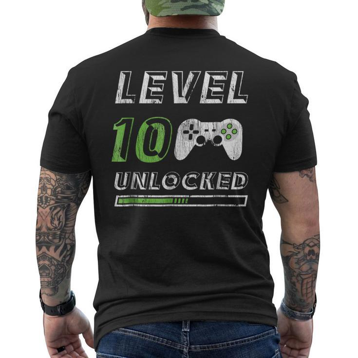 Level 10 Unlocked 10 Year Old Gamer Funny Birthday Mens Back Print T-shirt