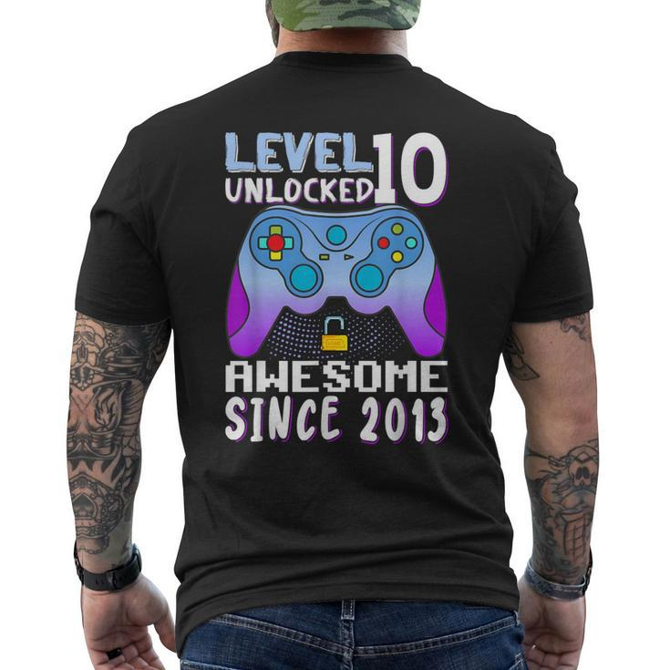 Level 10 Unlocked Awesome 2013 Video Game 10Rd Birthday Boy Men's T-shirt Back Print