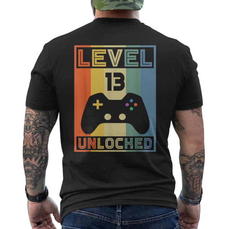 Level 13 Unlocked - Video Gamer - 13Th Birthday Gaming Gift  Mens Back Print T-shirt