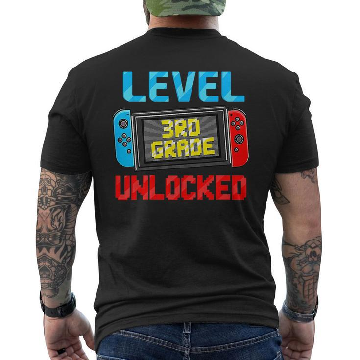 Level 3Rd Grade Unlocked Back To School First Day Boy Girl  3Rd Grade Funny Gifts Mens Back Print T-shirt
