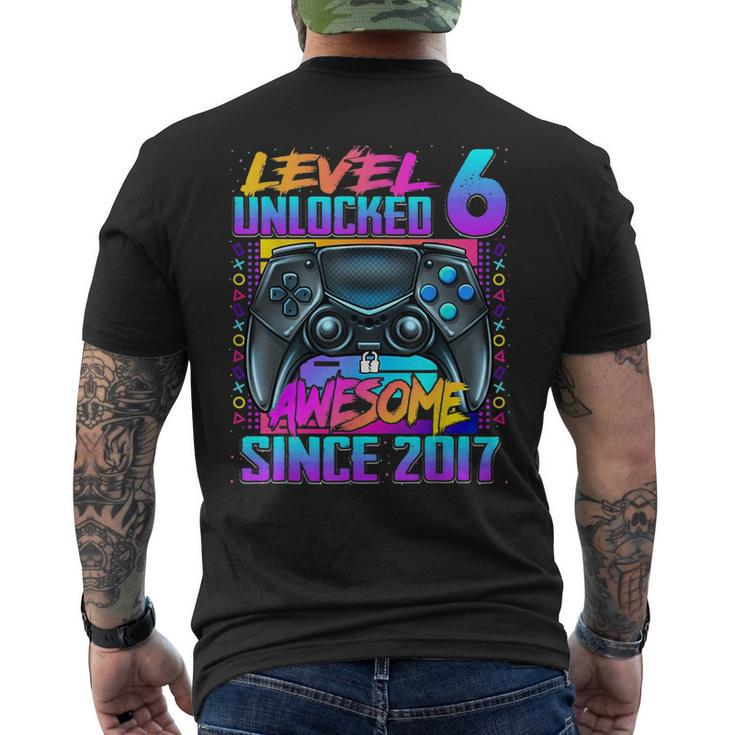 Level 6 Unlocked Awesome Since 2017 6Th Birthday Gaming Kids  Mens Back Print T-shirt