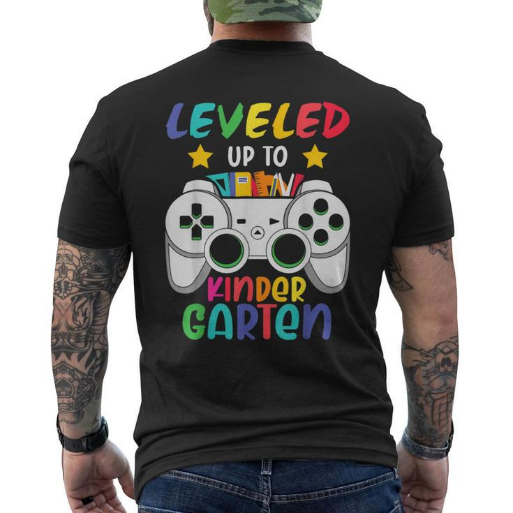 Level Up To Kindergarten Back To School Video Games Boys Men's T-shirt Back Print