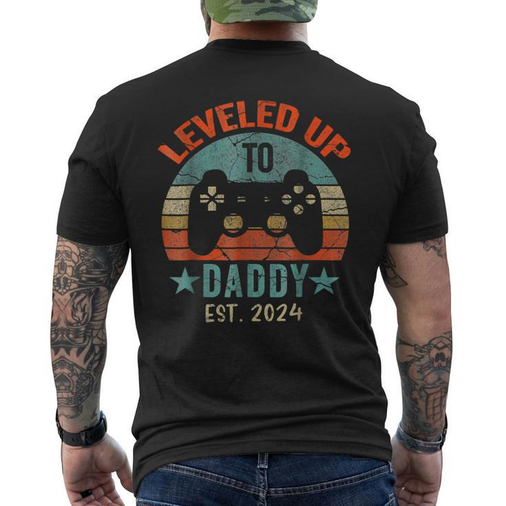 Leveled Up To Daddy 2024 Men Promoted Dad Est 2024 Mens Back Print T-shirt