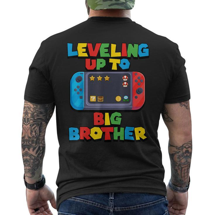 Leveling Up To Big Brother Video Game Gamer Boys Mens Back Print T-shirt