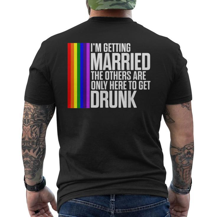 Lgbt Pride Gay Bachelor Party Married Engagement Men's Back Print T-shirt