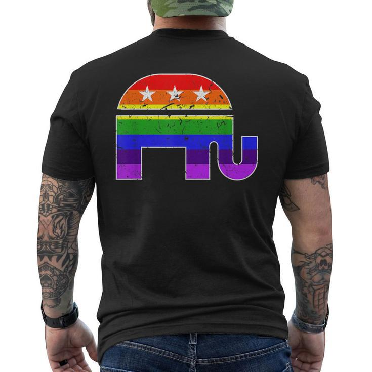 Lgbtq Gay Pride Conservative Republican Capitalist Politics Mens Back Print T-shirt