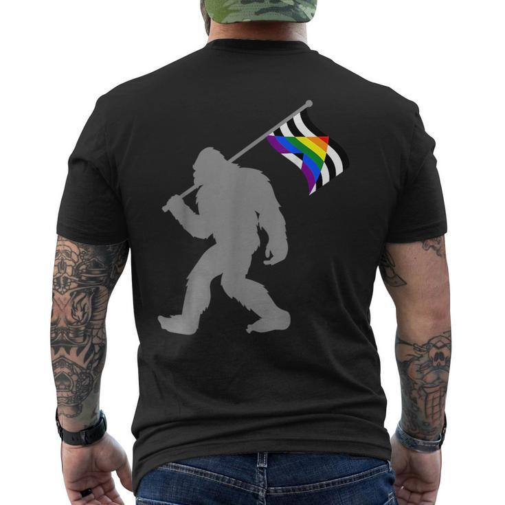 Lgbtq Straight Alliance Pride Flag On Straight Gay Ally  Mens Back Print T-shirt