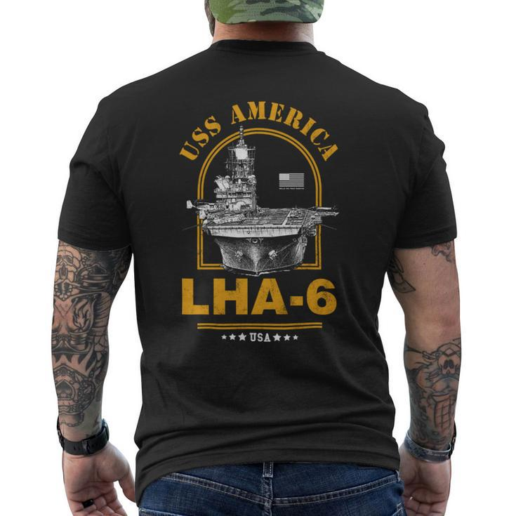 Lha-6 Uss America Mens Back Print T-shirt