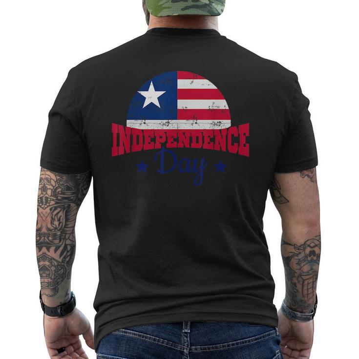 Liberia Independence Day 2023 Liberian Flag   Mens Back Print T-shirt