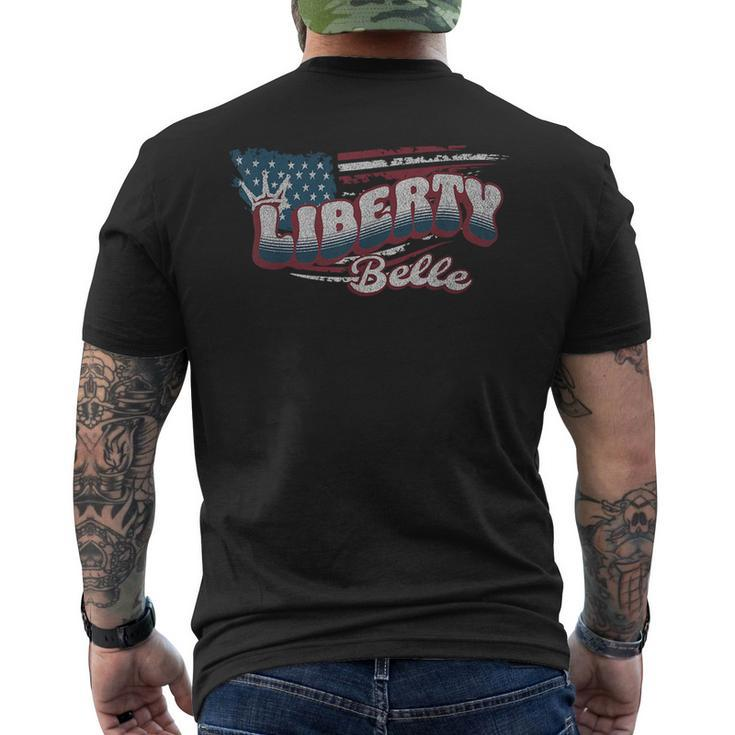 Liberty Belle July 4 American Usa Flag Crown Cute Patriotic Patriotic Funny Gifts Mens Back Print T-shirt
