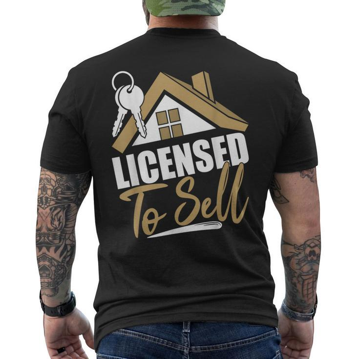 Licensed To Sell Realtor Real Estate Agent Men's Back Print T-shirt