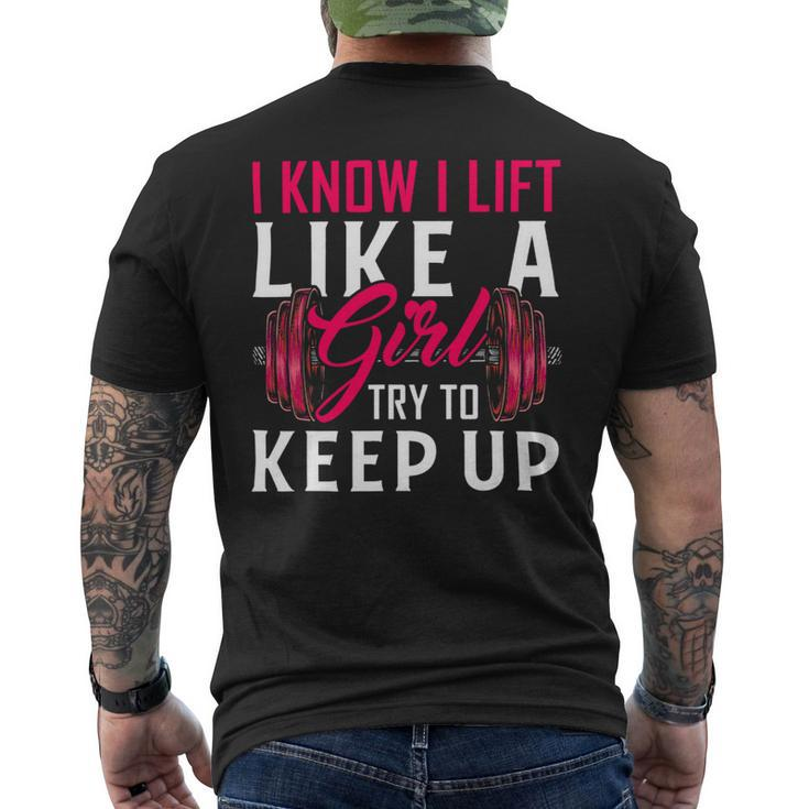 Lift Like A Girl Bodybuilding Weight Training Gym Mens Back Print T-shirt