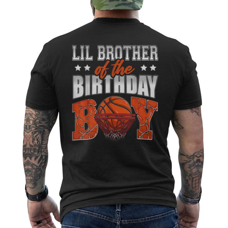 Lil Brother Of The Birthday Boy Basketball Family Baller Men's T-shirt Back Print