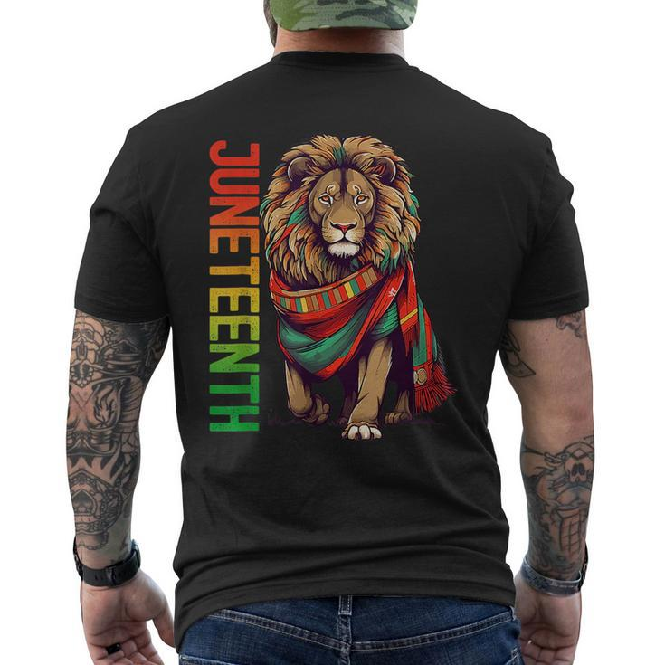 Lion Junenth Men Cool Black History African Flag  Mens Back Print T-shirt