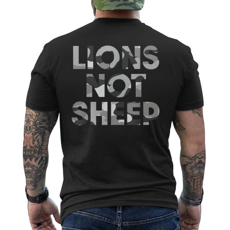 Lions Not Sheep Grey Gray Camo Camouflage Men's Back Print T-shirt