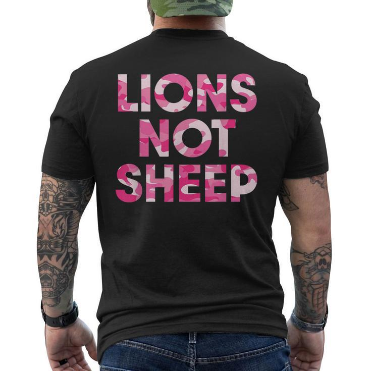 Lions Not Sheep Pink Camo Camouflage Men's Back Print T-shirt