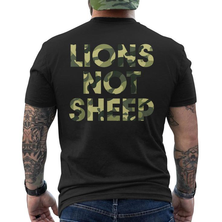 Lions Not Sheep Regular Green Camo Camouflage Men's Back Print T-shirt