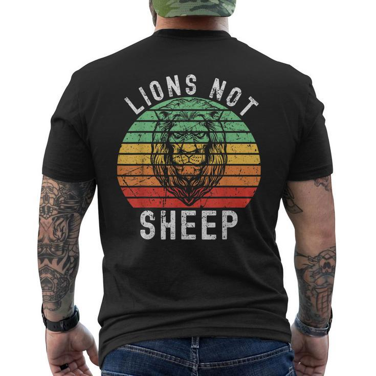 Lions Not Sheep Vintage Retro Men's Back Print T-shirt
