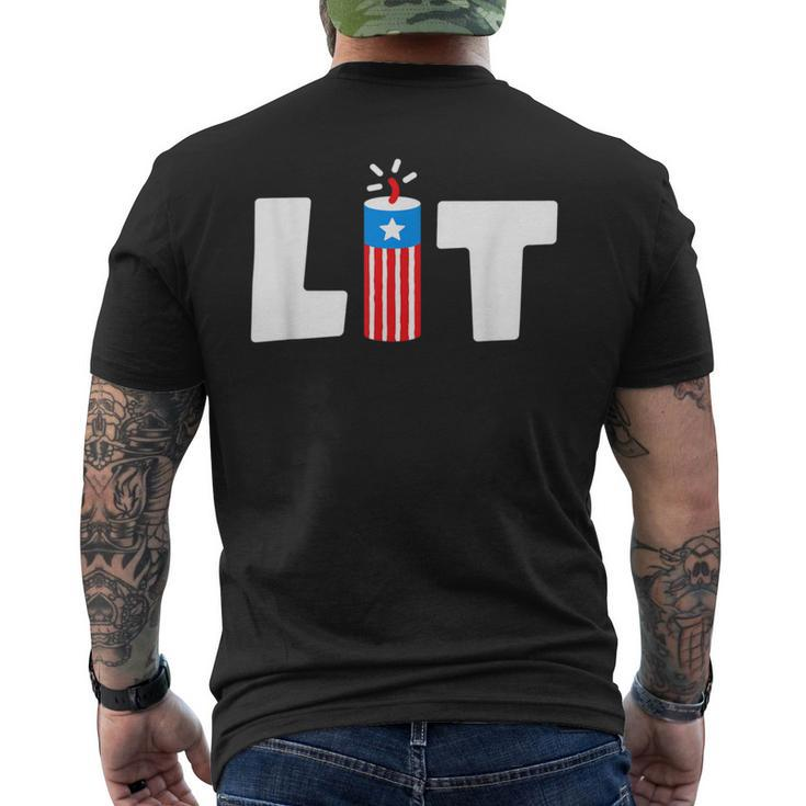 Lit 4Th Of July Patriotic Vintage Mens Back Print T-shirt