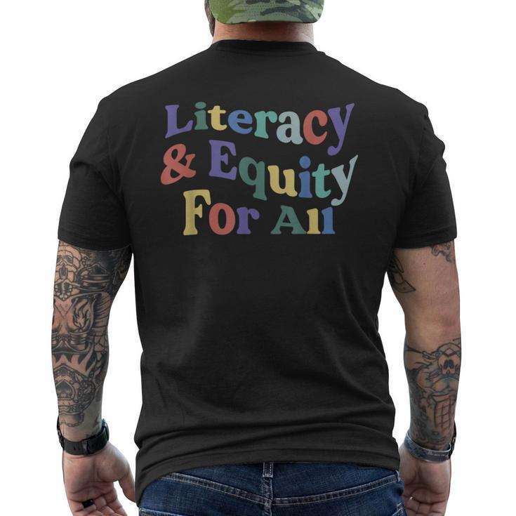 Literacy And Equity For All Banned Books Libraries Reading  Mens Back Print T-shirt