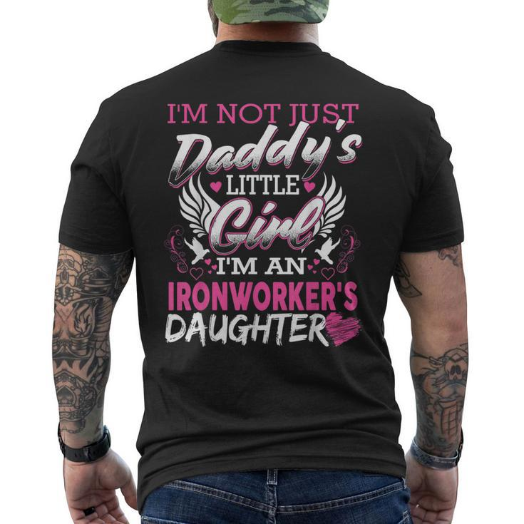 Little Daughter Girl Of Ironworker Dad Father Men's Back Print T-shirt