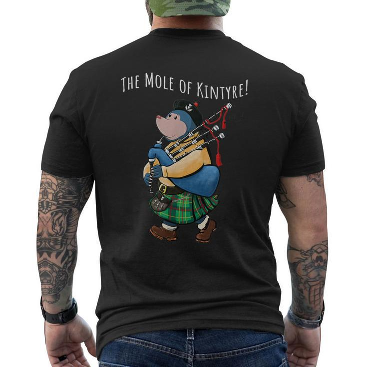 The Little Mole Of Kintyre Playing Bagpipes Men's T-shirt Back Print