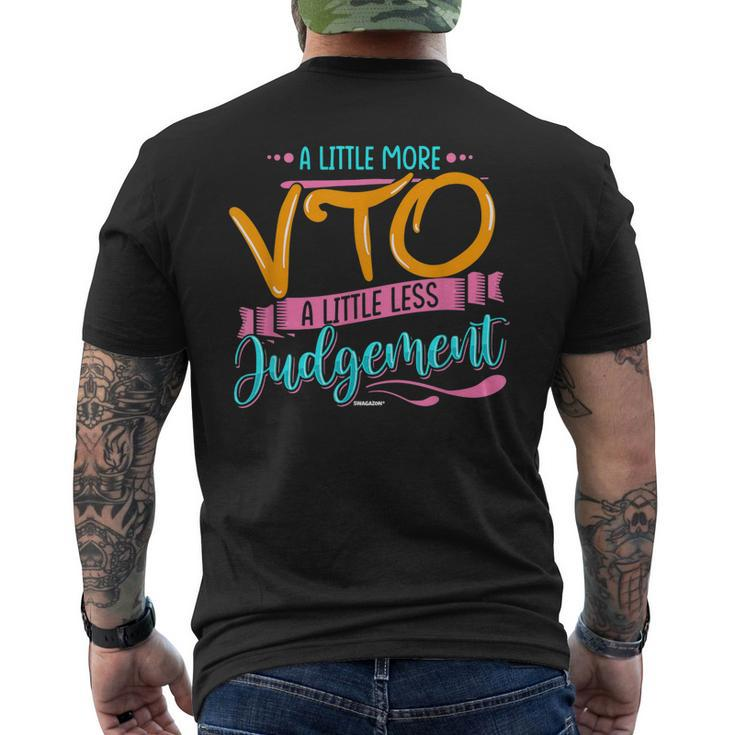 Little More Vto Less Judgement Coworker Swagazon Associate  Mens Back Print T-shirt