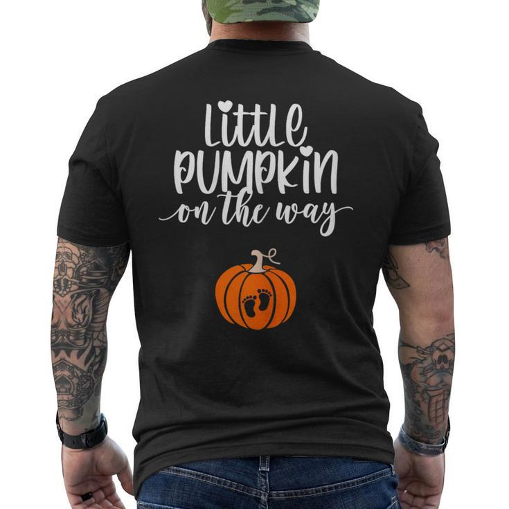 Little Pumpkin On The Way Pregnancy Announcement Pregnant Men's T-shirt Back Print