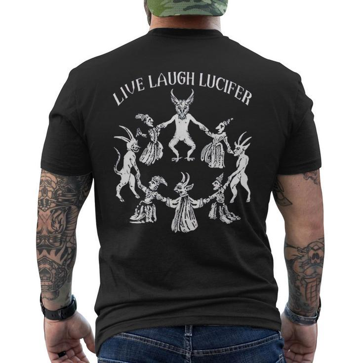 Live Laugh Lucifer Horror Satan Satanic Demonc Devil Goat  Mens Back Print T-shirt
