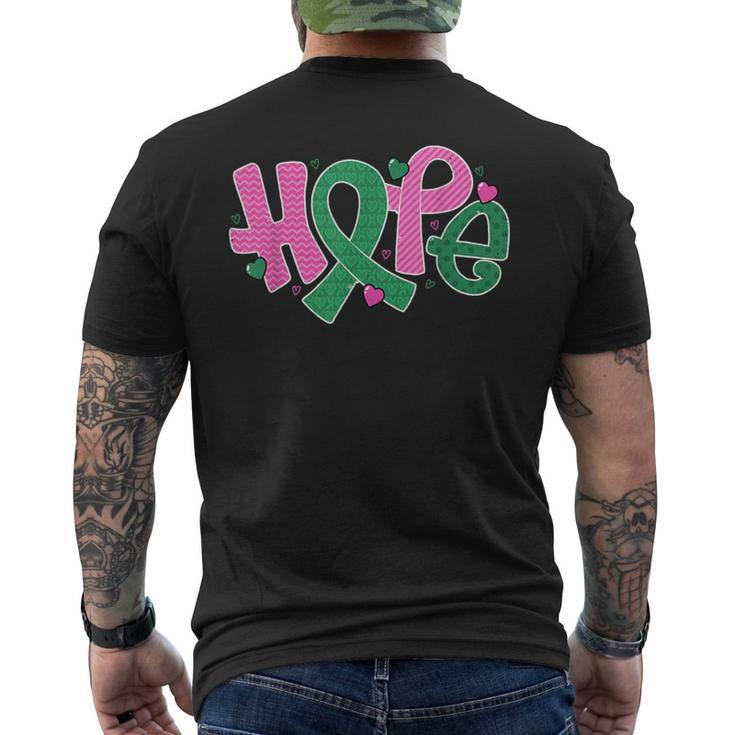 Liver And Breast Cancer Hope October Cancer Awareness Month Men's T-shirt Back Print