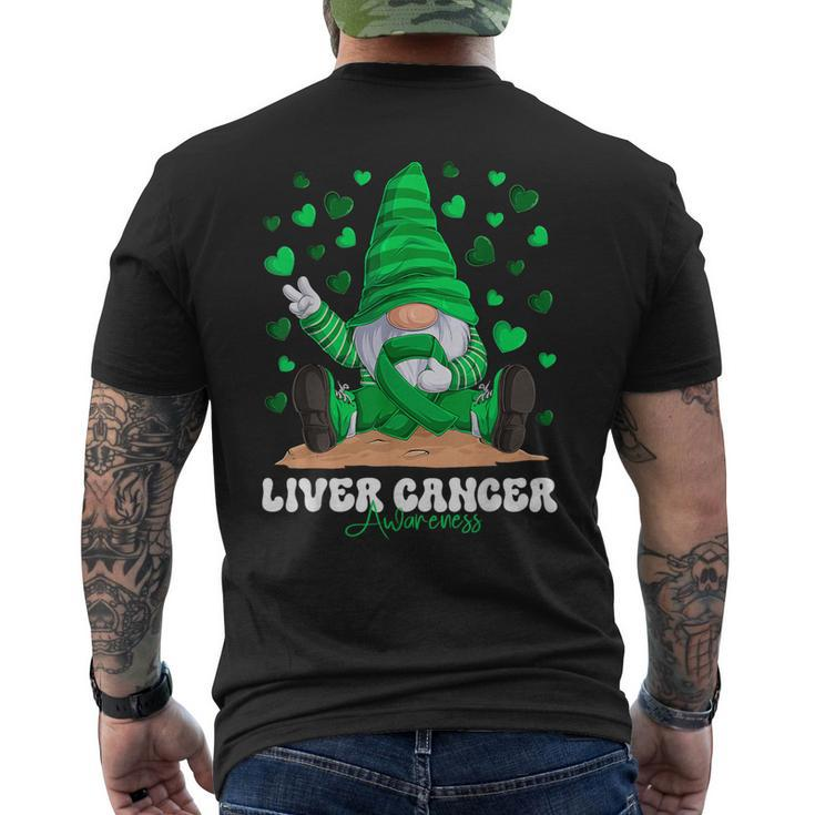 Liver Cancer Awareness Month Green Ribbon Gnome Men's T-shirt Back Print