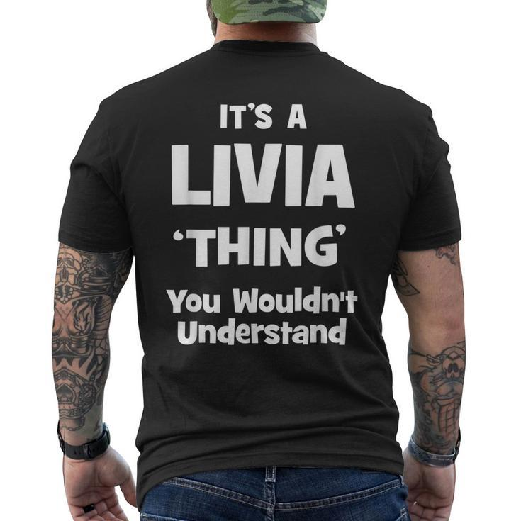 Livia Thing Name Funny Mens Back Print T-shirt