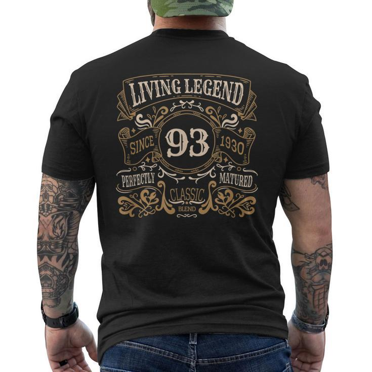 Living Legend 1930 93Rd Birthday  Mens Back Print T-shirt