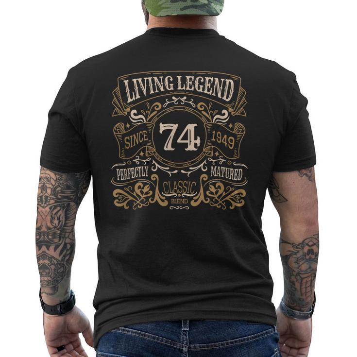 Living Legend 1949 74Th Birthday Men's T-shirt Back Print