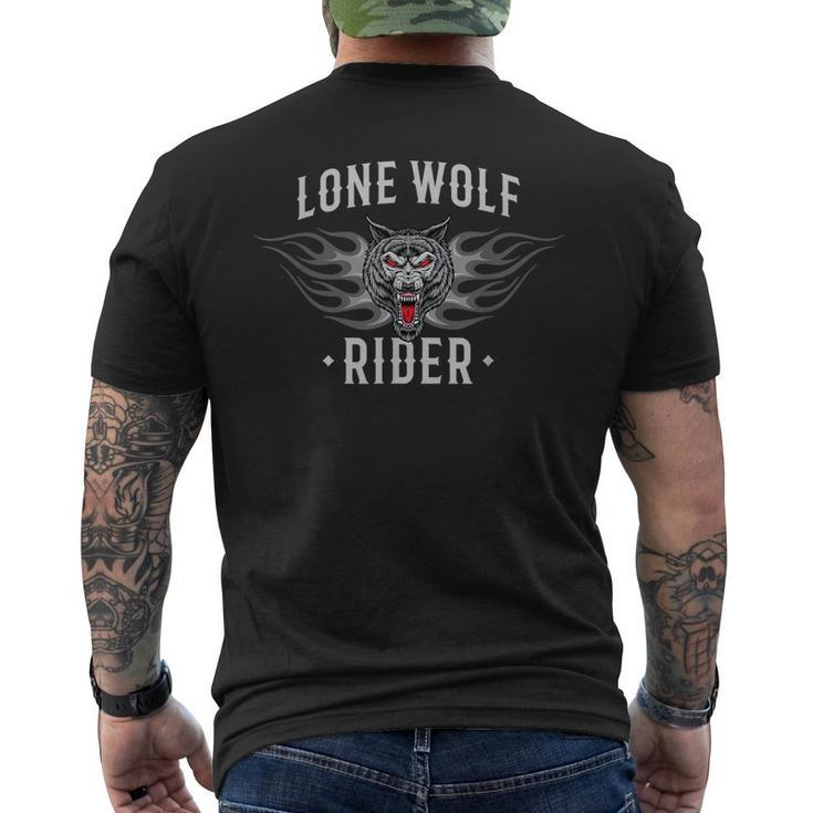 Lone Wolf Rider Motorcycle Chopper Biker Motorbike Men's Back Print T-shirt