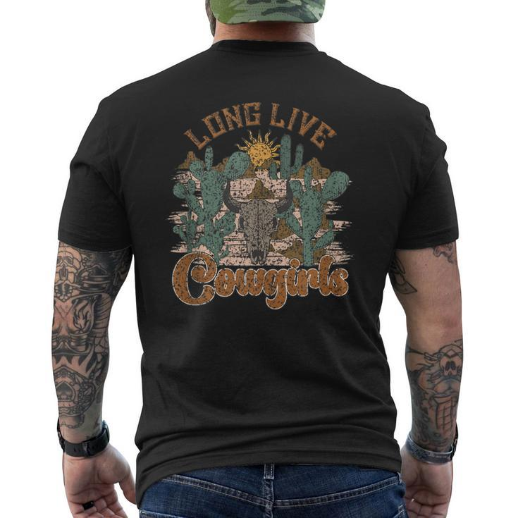 Long Live Howdy Rodeo Vintage Western Country Cowgirls Funny Rodeo Funny Gifts Mens Back Print T-shirt