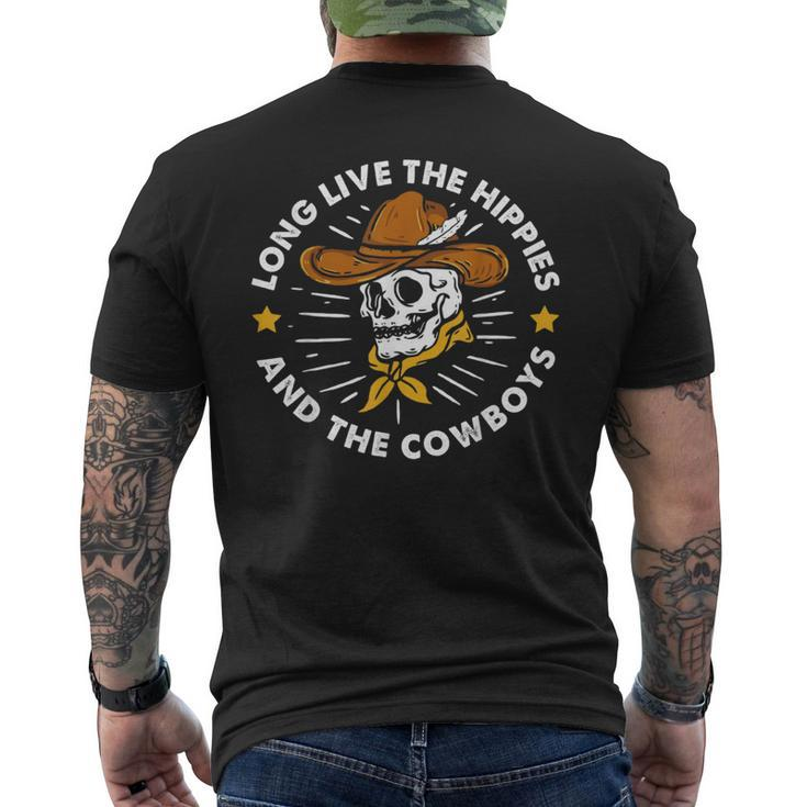 Long Live The Hippies And The Cowboys  Mens Back Print T-shirt