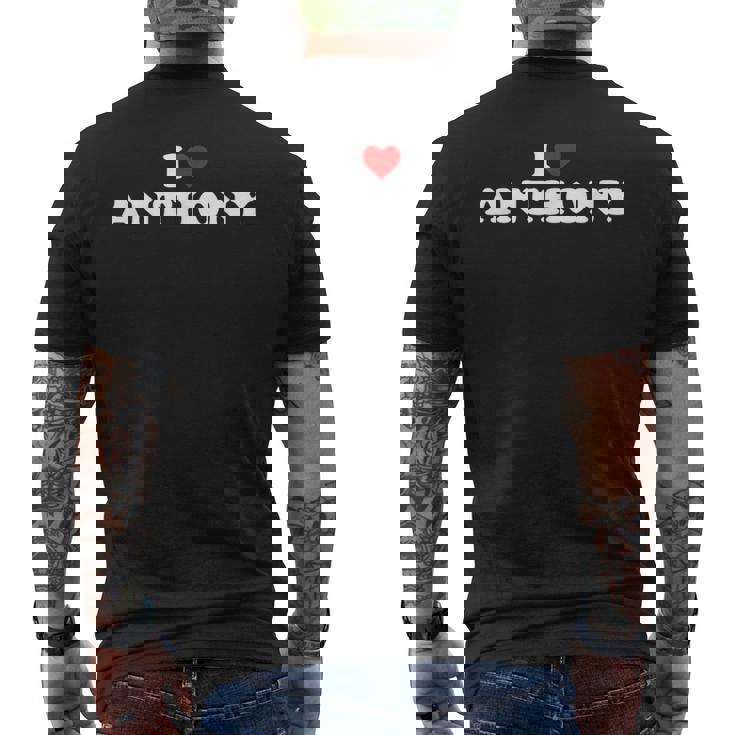 I Love Anthony Heart Men's T-shirt Back Print