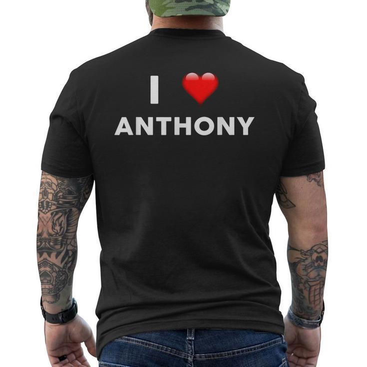 I Love Anthony Name Men's Back Print T-shirt