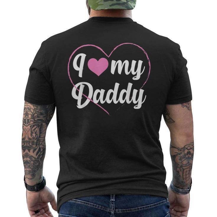 I Love My Daddy Heart Father Papa Pappi Dad Men's Back Print T-shirt