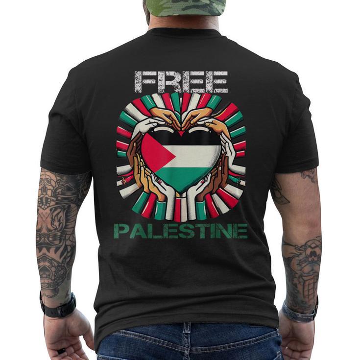 I Love Free Palestine Flag Save Gaza Strip Palestinian Mens T Shirt Back Print Mazezy 