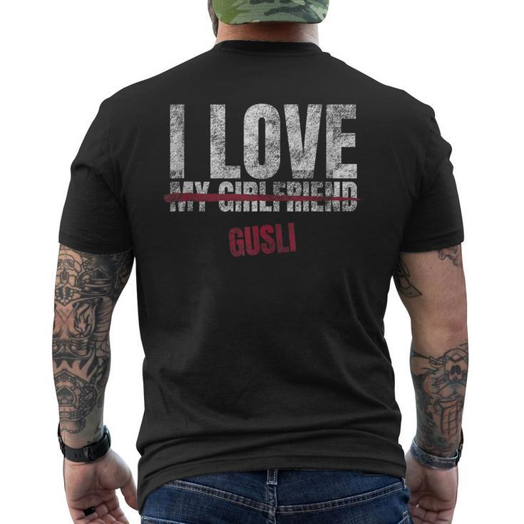 I Love Gusli Musical Instrument Music Musical Men's T-shirt Back Print