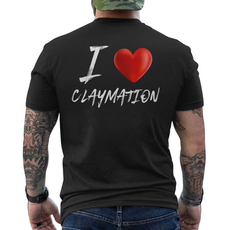 I Love Heart Claymation T Men's T-shirt Back Print