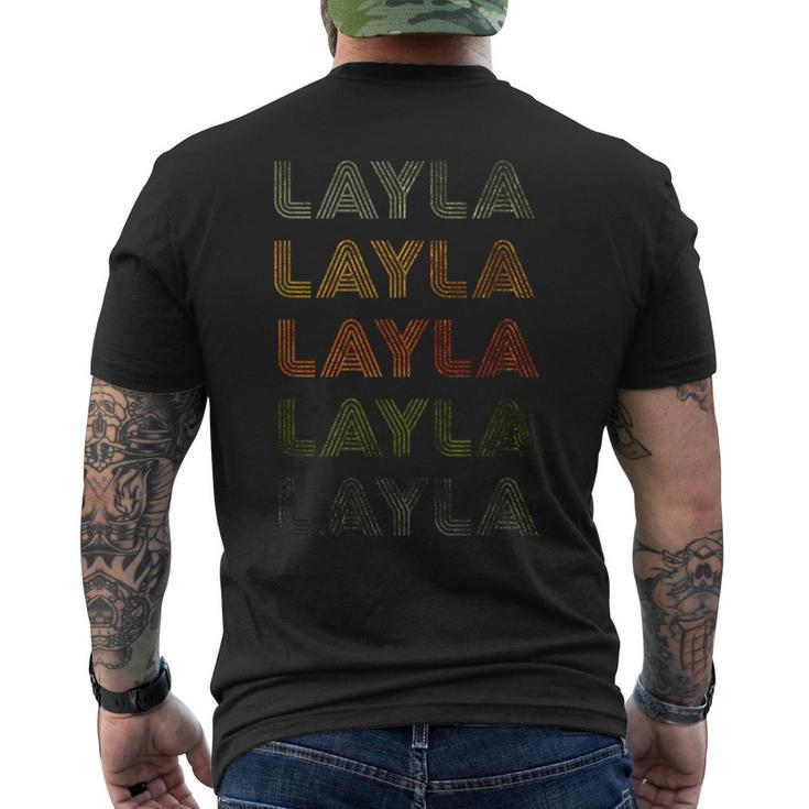 Love Heart Layla  GrungeVintage Style Black Layla  Mens Back Print T-shirt
