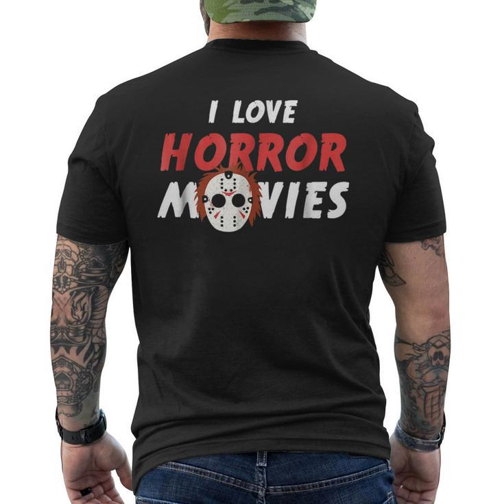 I Love Horror Movies  Horror Movies Men's T-shirt Back Print
