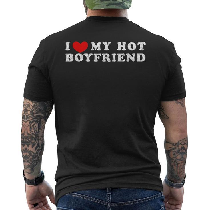 I Love My Hot Boyfriend I Heart My Hot Boyfriend Men's Back Print T-shirt
