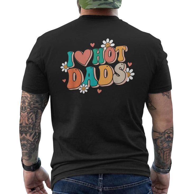 I Love Hot Dads Retro Red Heart Love Dads Men's T-shirt Back Print