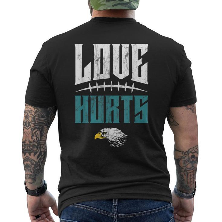 Love Hurts Eagles Distressed Men's T-shirt Back Print